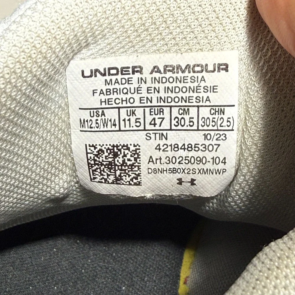Under Armour Curry 3Z6 Basketball Shoes Grey Mist Pink Shock Men's Size 12.5